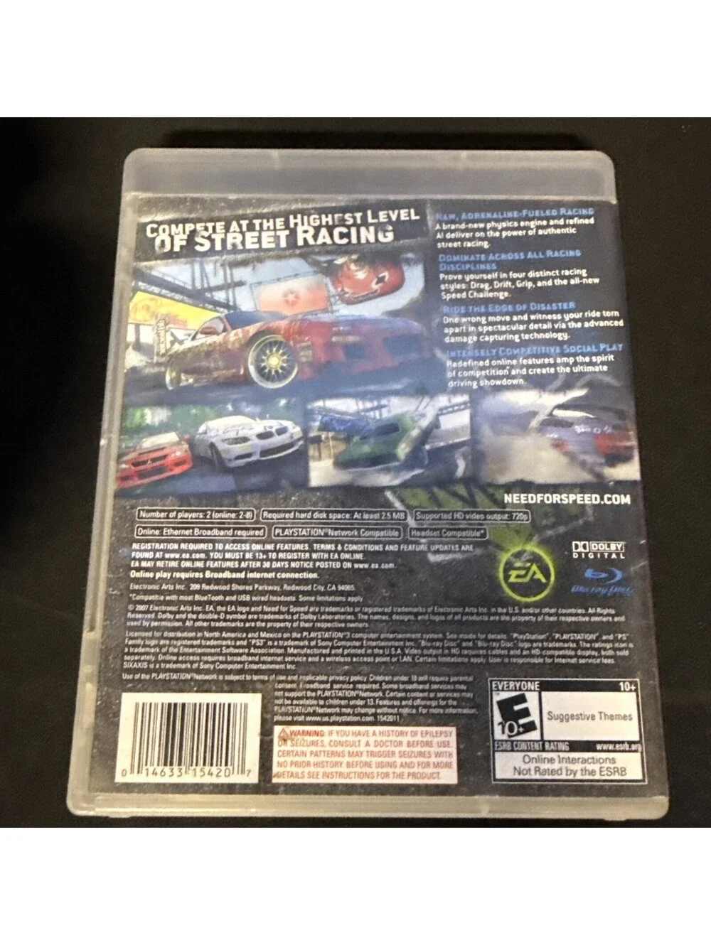 Need for Speed Prostreet (Playstation 3, PS3) No Manual Tested